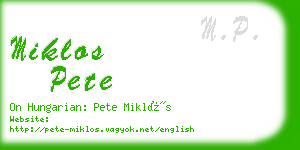 miklos pete business card